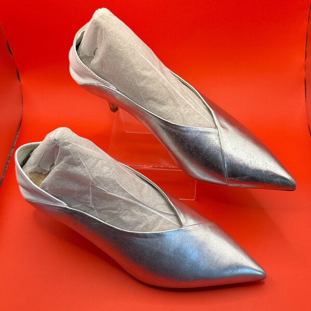 Zara Metallic Silver Women's Heels